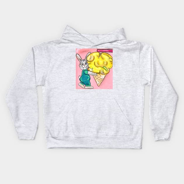 Icecream Shop Bunny Kids Hoodie by YollieBeeArt